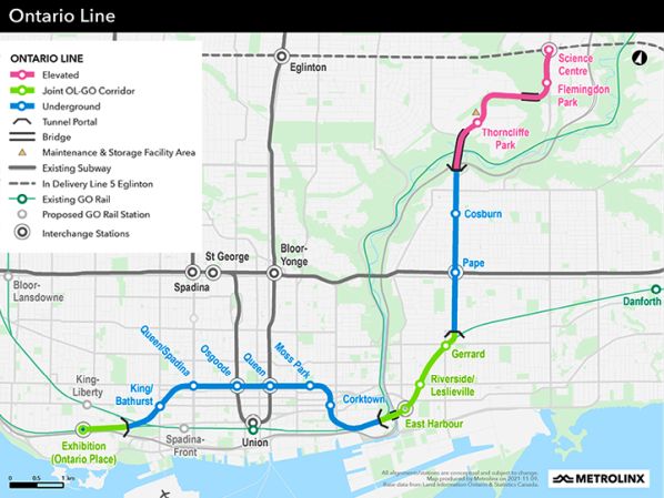 Ontario line map